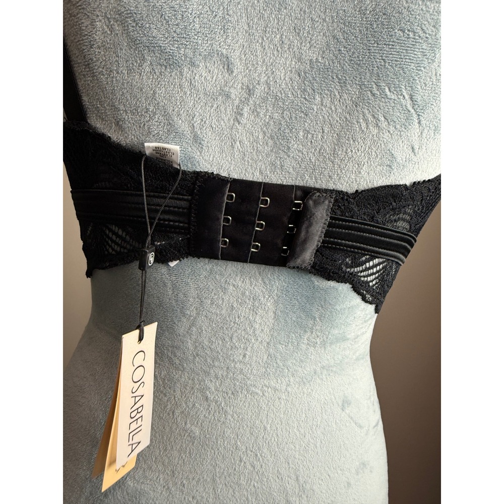 Cosabella Black Floral Lace Longline Underwire Bralette Adjustable Strap NEW 34D - Picture 10 of 12